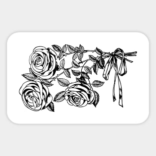 Black and white rose graphic Sticker
